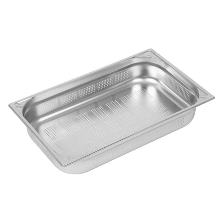 Vogue Heavy Duty Stainless Steel Perforated 1/1 Gastronorm Tray 100mm - DW462  Vogue