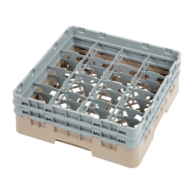 Cambro Camrack Beige 16 Compartments Max Glass Height 133mm - DW551  Cambro