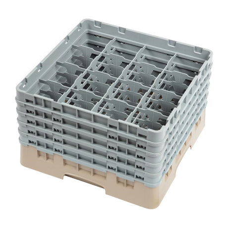 Cambro Camrack Beige 16 Compartments Max Glass Height 257mm - DW552  Cambro