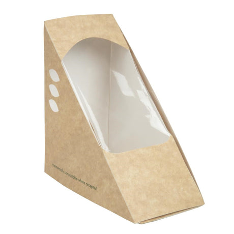 Vegware Compostable Kraft Sandwich Wedges 65mm (Pack of 500) - DW624  Vegware