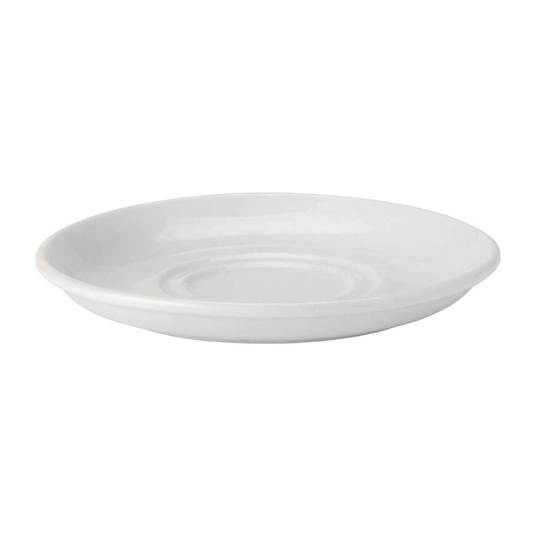 Utopia Pure White Double Well Saucers 150mm (Pack of 24) - DY334  Utopia