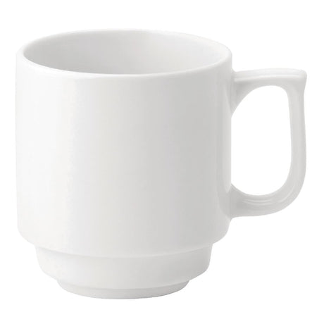 Utopia Pure White Stacking Mugs 280ml (Pack of 36) - DY336  Utopia