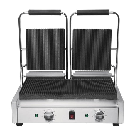 Buffalo Bistro Double Ribbed Contact Grill - DY994 Contact Grills & Panini Makers Buffalo