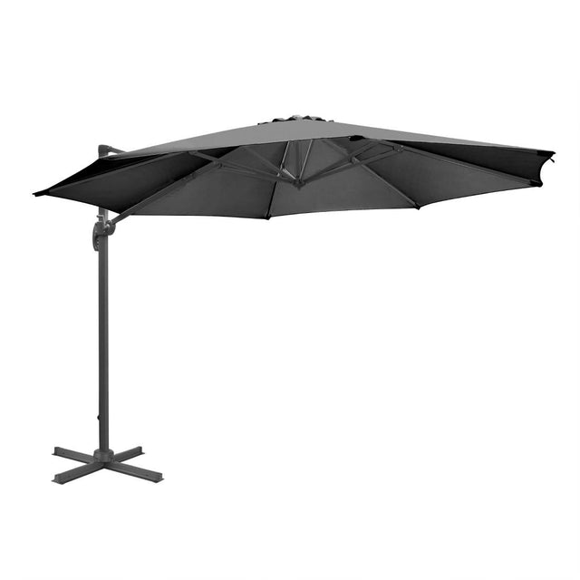 Bolero Venice Heavy Duty Parasol Black 3.5m - DZ872  Bolero