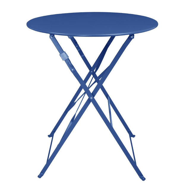 Bolero Perth Pavement Style Round Table Dark Navy - DZ875  Bolero