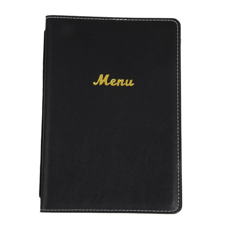 Olympia Faux Leather Menu Cover A5 Black - E223  Olympia