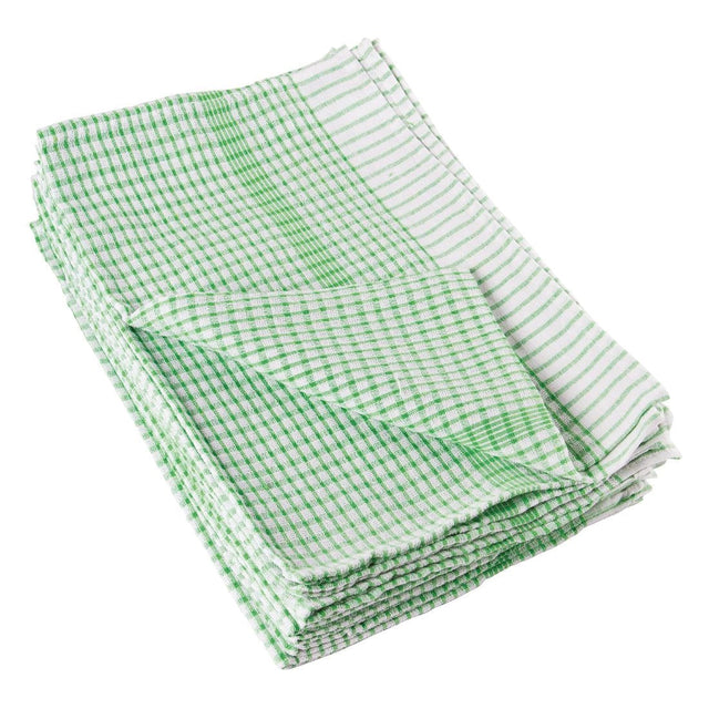 Vogue Wonderdry Tea Towels Green (Pack of 10) - E700  Vogue