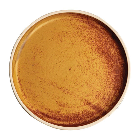 Olympia Canvas Flat Round Plate Sienna Rust 180mm (Pack of 6) - FA307  Olympia