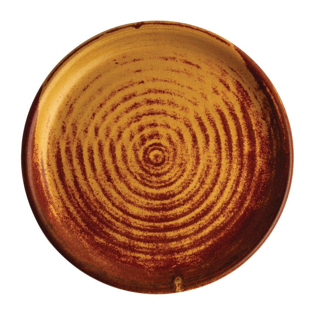 Olympia Canvas Small Rim Round Plate Sienna Rust 180mm (Pack of 6) - FA309  Olympia