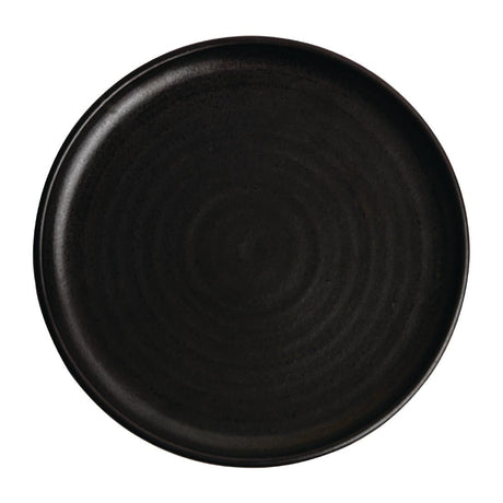 Olympia Canvas Small Rim Round Plate Delhi Black 265mm (Pack of 6) - FA317  Olympia