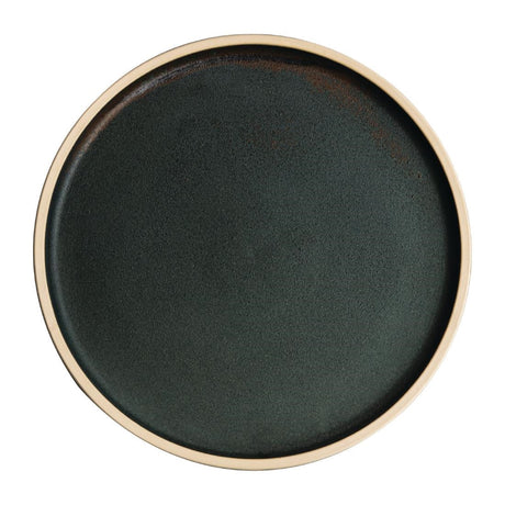 Olympia Canvas Flat Round Plate Green Verdigris 250mm (Pack of 6) - FA322  Olympia