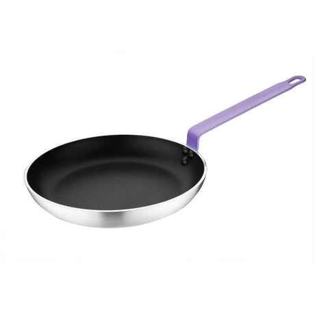 Hygiplas Aluminium Non-Stick Teflon Platinum Plus Frying Pan with Purple Handle 28cm - FB478  Hygiplas