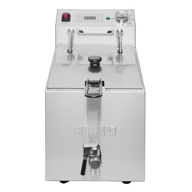 Buffalo Single Tank Single Basket 8Ltr Countertop Fryer with Timer 2.9kW - FC374  Buffalo