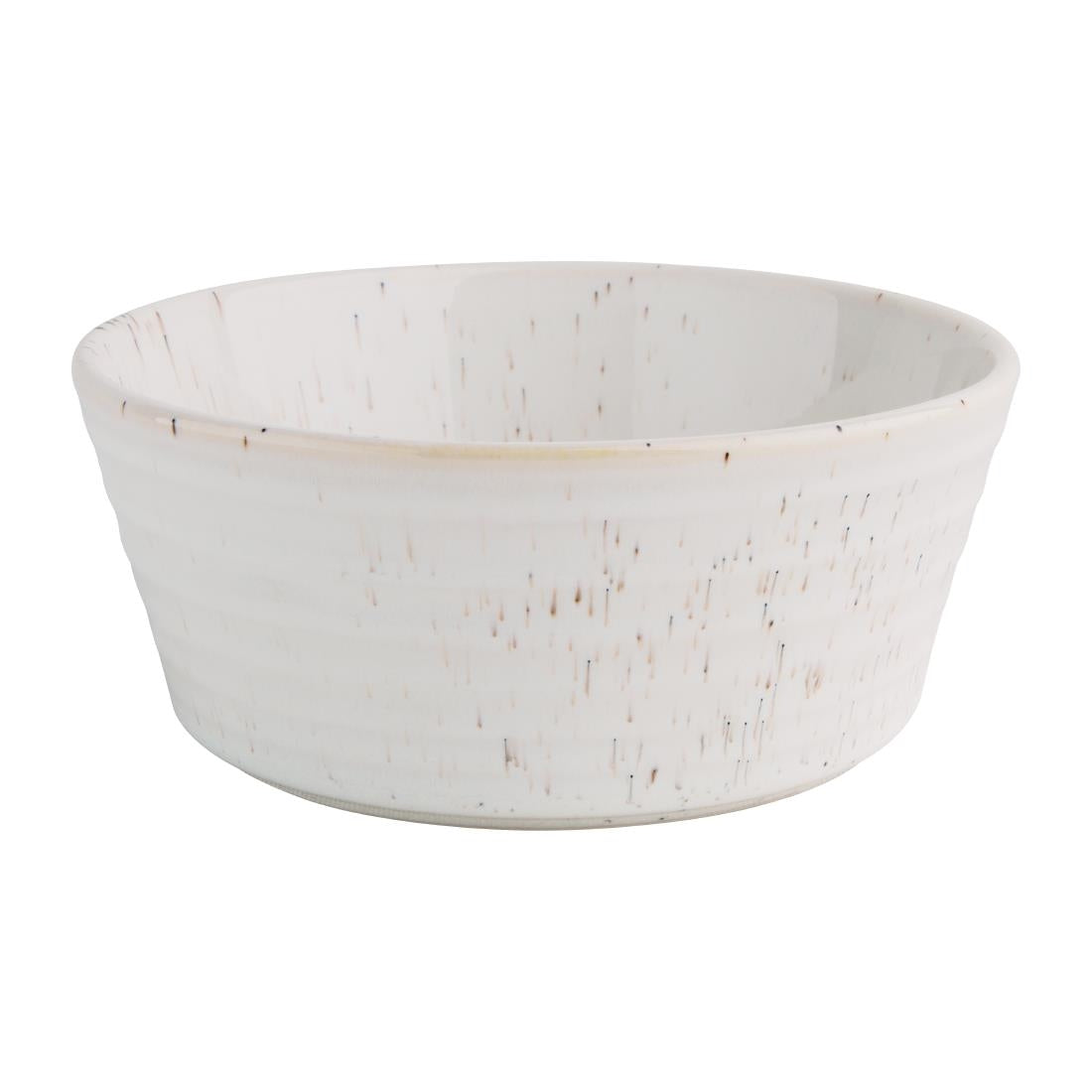 Olympia Cavolo Flat Round Bowls White Speckle 143mm (Pack of 6) - FD900  Olympia