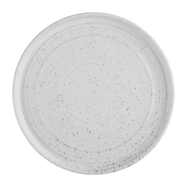 Olympia Cavolo Flat Round Plates White Speckle 220mm (Pack of 6) - FD903  Olympia