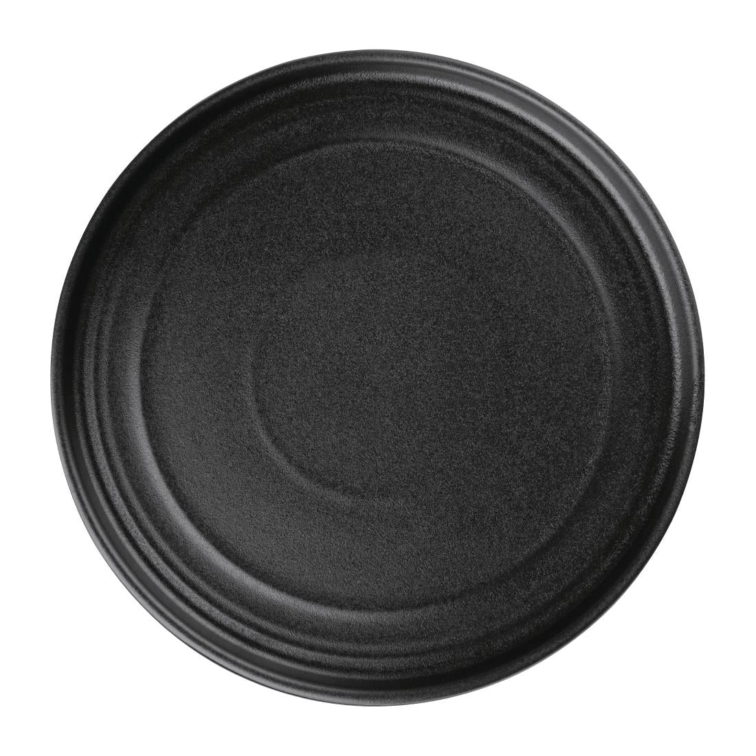 Olympia Cavolo Flat Round Plates Textured Black 220mm (Pack of 6) - FD909  Olympia