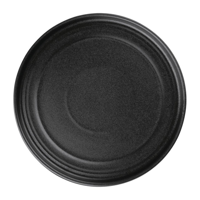 Olympia Cavolo Flat Round Plates Textured Black 220mm (Pack of 6) - FD909  Olympia