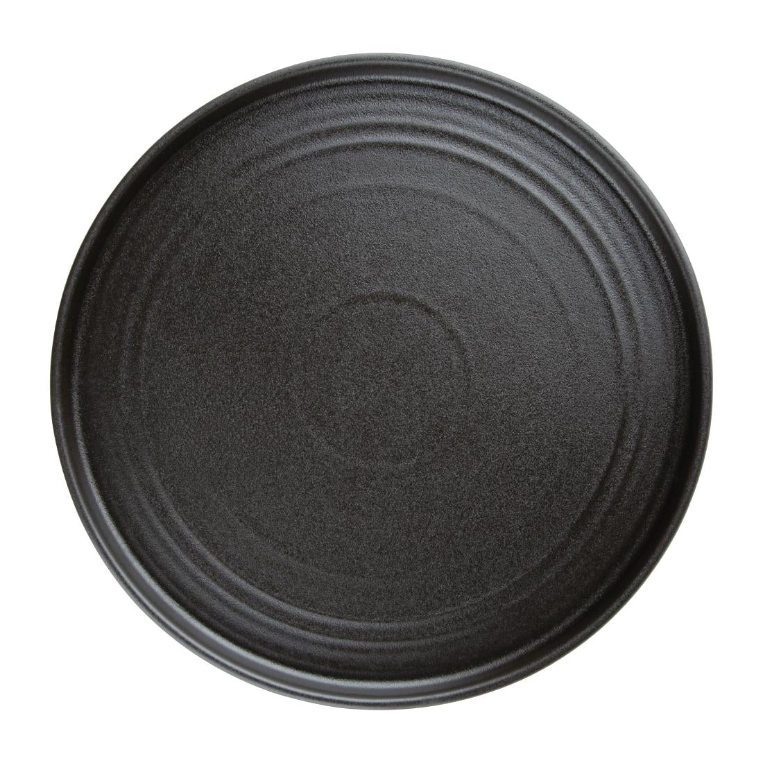 Olympia Cavolo Flat Round Plates Textured Black 270mm (Pack of 4) - FD910  Olympia