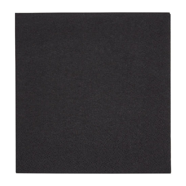 Fiesta Recyclable Cocktail Napkin Black 24x24cm 2ply 1/4 Fold (Pack of 4000) - FE218  Fiesta