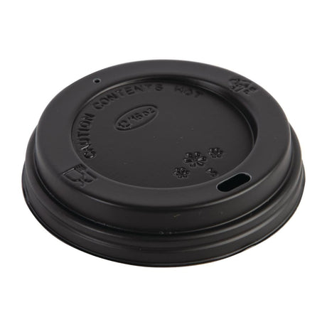 Fiesta Disposable Coffee Cup Lids Black 340ml / 12oz and 455ml / 16oz (Pack of 50) - CW717 Disposable Cups Fiesta