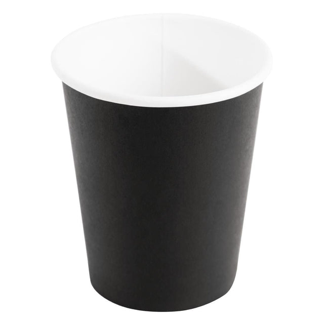 Fiesta Disposable Coffee Cups Single Wall Black 225ml / 8oz (Pack of 1000) - GF040 Disposable Cups Fiesta