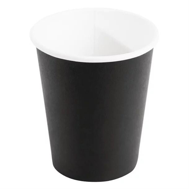 Fiesta Disposable Coffee Cups Single Wall Black 225ml / 8oz (Pack of 50) - GF041 Disposable Cups Fiesta