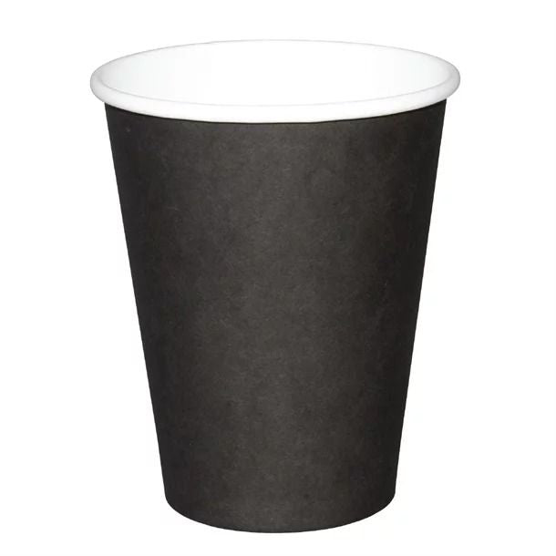 Fiesta Disposable Coffee Cups Single Wall Black 340ml / 12oz (Pack of 50) - GF043 Disposable Cups Fiesta