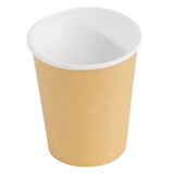 Fiesta Disposable Coffee Cups Single Wall Kraft 225ml / 8oz (Pack of 50) - GF031 Disposable Cups Fiesta