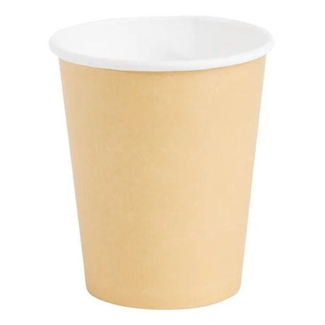 Fiesta Disposable Coffee Cups Single Wall Kraft 225ml / 8oz (Pack of 50) - GF031 Disposable Cups Fiesta