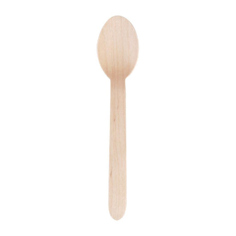 Fiesta Green Biodegradable Disposable Wooden Dessert Spoons (Pack of 100) - CD904 Disposable Cutlery Fiesta Green