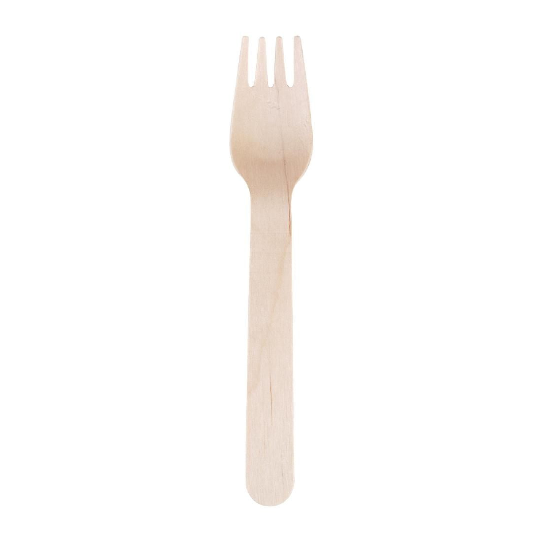 Fiesta Green Biodegradable Disposable Wooden Forks (Pack of 100) - CD903 Disposable Cutlery Fiesta Green