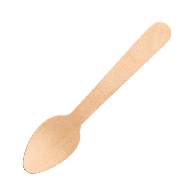 Fiesta Green Biodegradable Wooden Teaspoons (Pack of 100) - DK398 Disposable Cutlery Fiesta Green