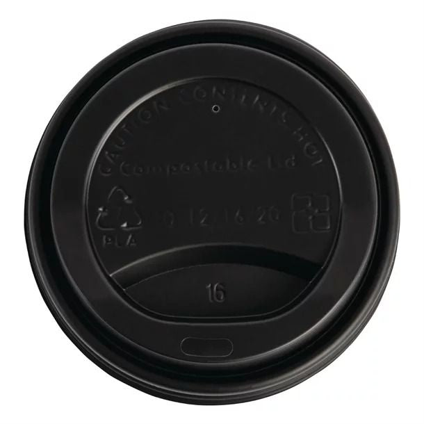 Fiesta Green Compostable Coffee Cup Lids 340ml / 12oz (Pack of 50) - DS055 Disposable Cups Fiesta Green