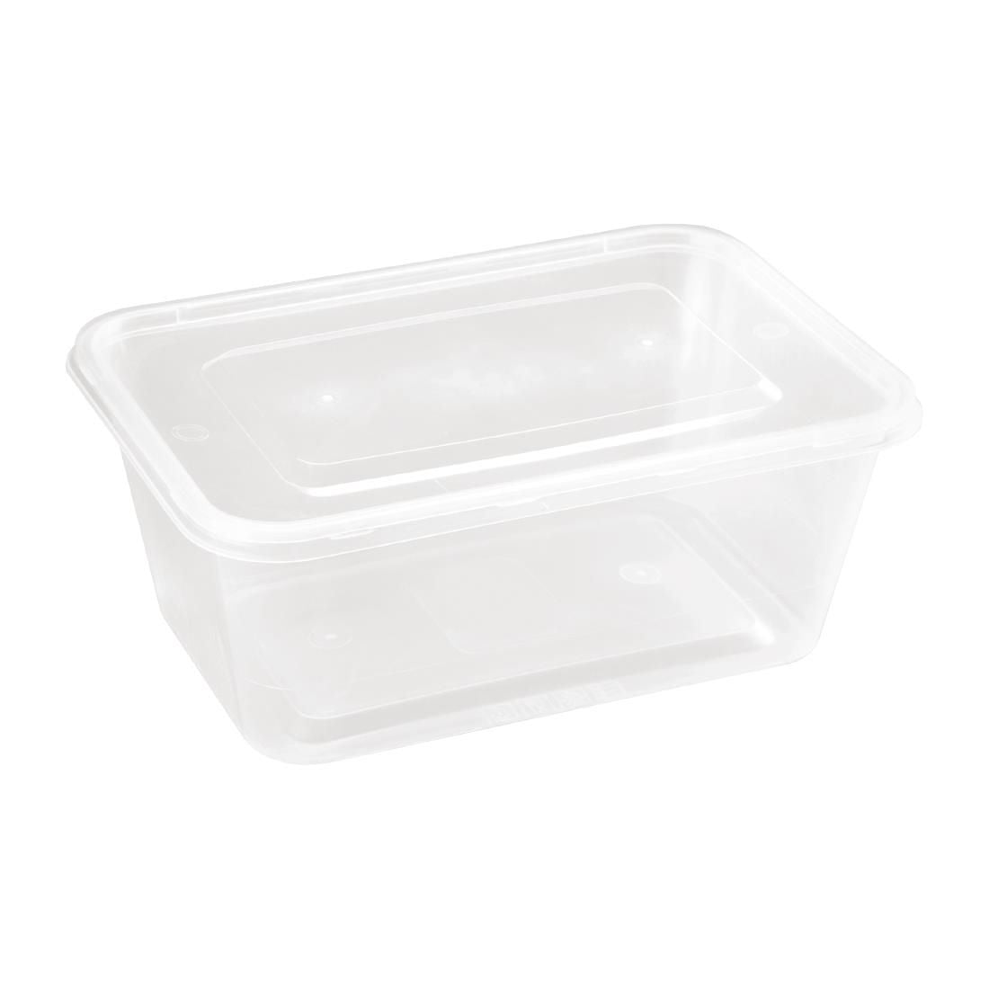 Fiesta Plastic Microwavable Containers With Lid Large 1000ml (Pack of 250) - DM183 Takeaway Food Containers Fiesta