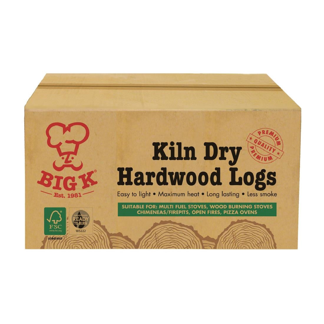 Big K Kiln Dry Hardwood Logs Box 8kg - FJ728  Big K