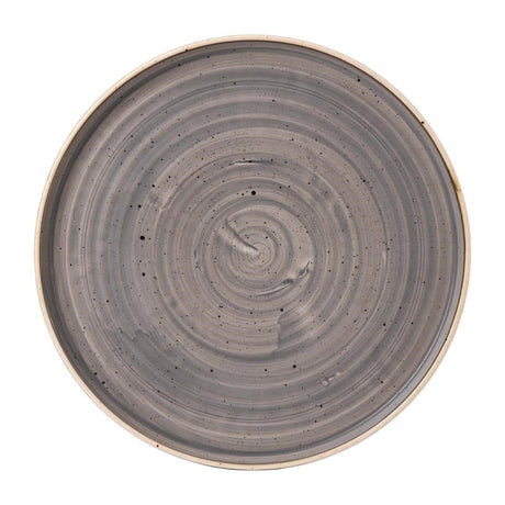 Stonecast Peppercorn Grey Walled Plate 10 3/4 " (Box 6) - FJ918  Churchill   