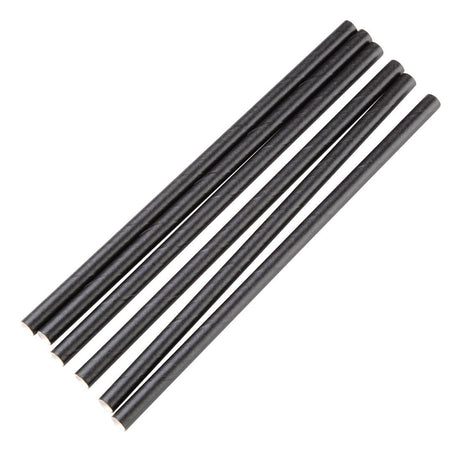 Fiesta Compostable Individually Wrapped Paper Cocktail Stirrer Straws Black (Pack of 250) - FP441  Fiesta