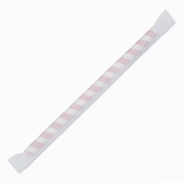 Fiesta Compostable Individually Wrapped Paper Smoothie Straws Red Stripes (Pack of 250) - FP443  Fiesta