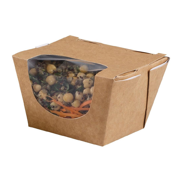 Colpac Zest Compostable Kraft Deep Salad Boxes 900ml / 32oz (Pack of 250) - FP580 Takeaway Food Containers Colpac