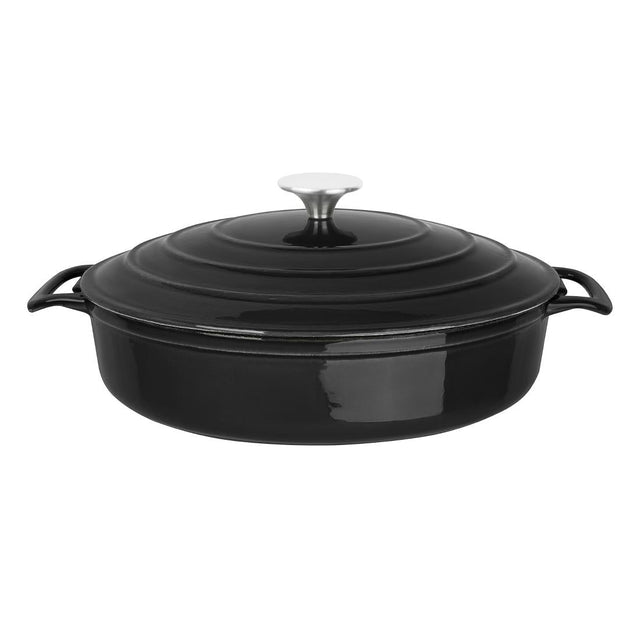 Vogue Round Sauté Pan 28cm,  Black - FS477  Vogue   