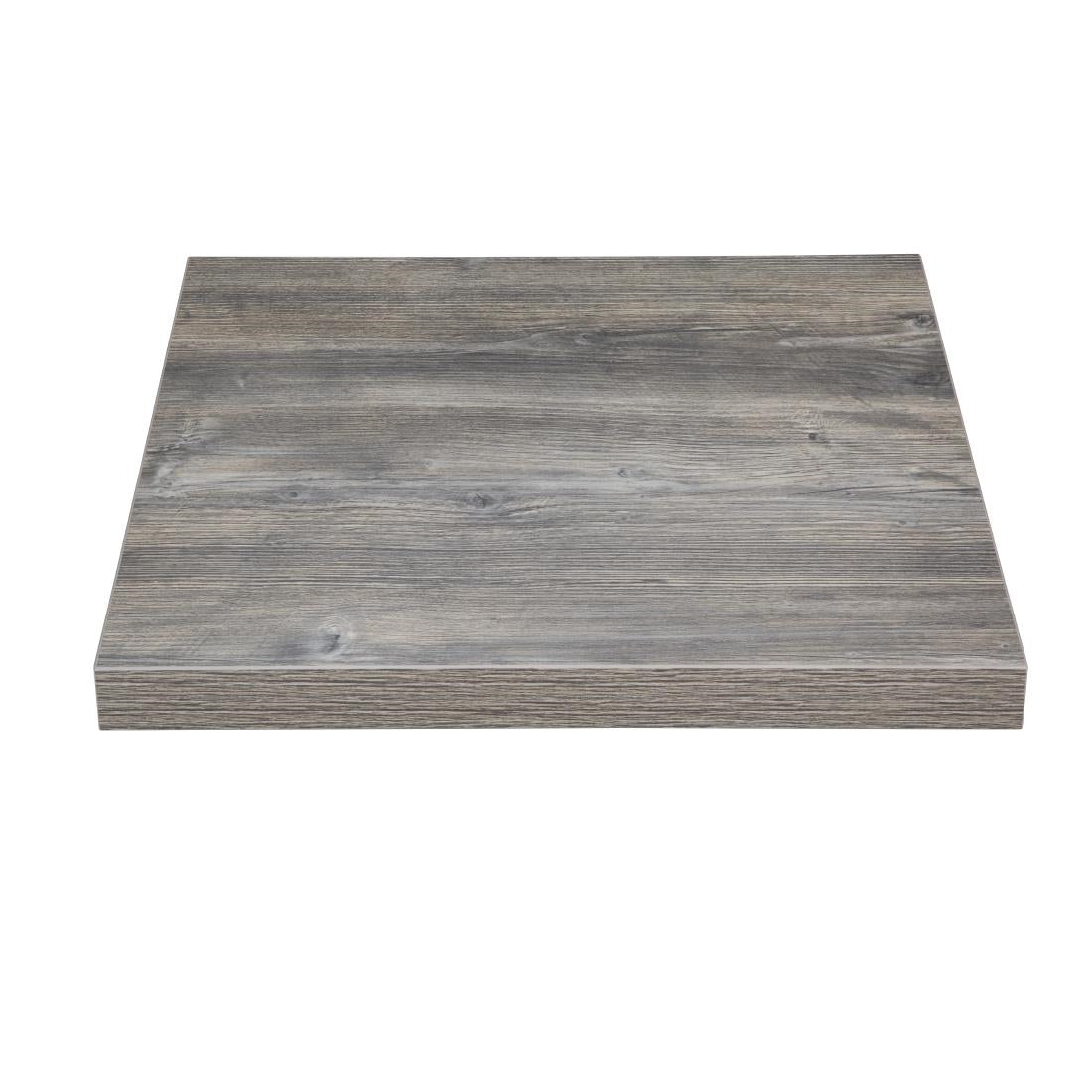 Bolero Pre-Drilled Square Melamine Table Top Ash Grey 600mm - FT290  Bolero