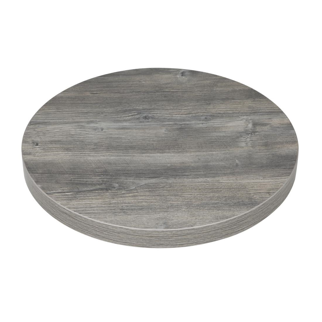 Bolero Pre-Drilled Round Melamine Table Top Ash Grey 600mm - FT292  Bolero