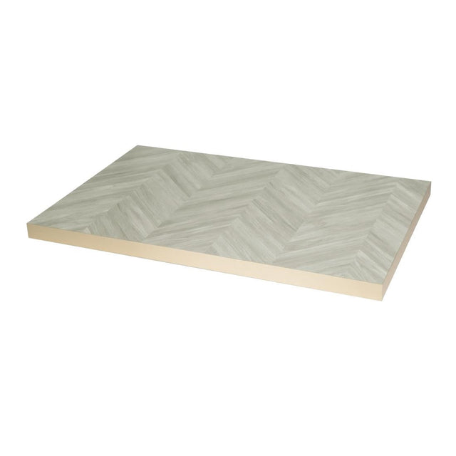 Bolero Rectangular Table Top Chevron Design 1100mm x 700mm - FU513  Bolero