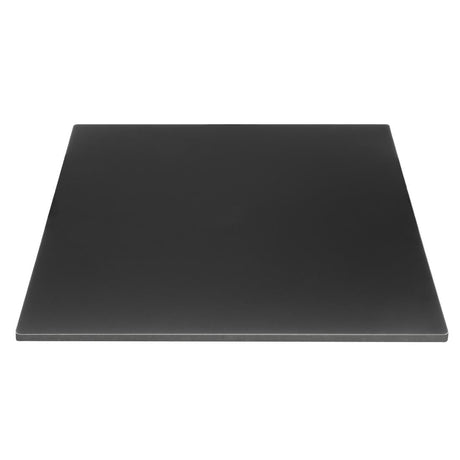 Bolero Matte Black Square Outdoor Table Top 700mm - FU530  Bolero