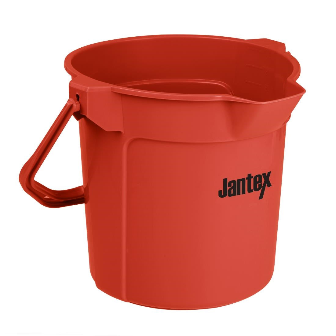 Jantex Red Graduated Bucket with Pouring Lip 10ltr - FU832  Jantex