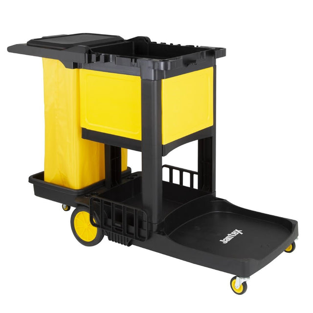 Jantex Cleaning Trolley Black with Lockable Cabinet - FU998  Jantex