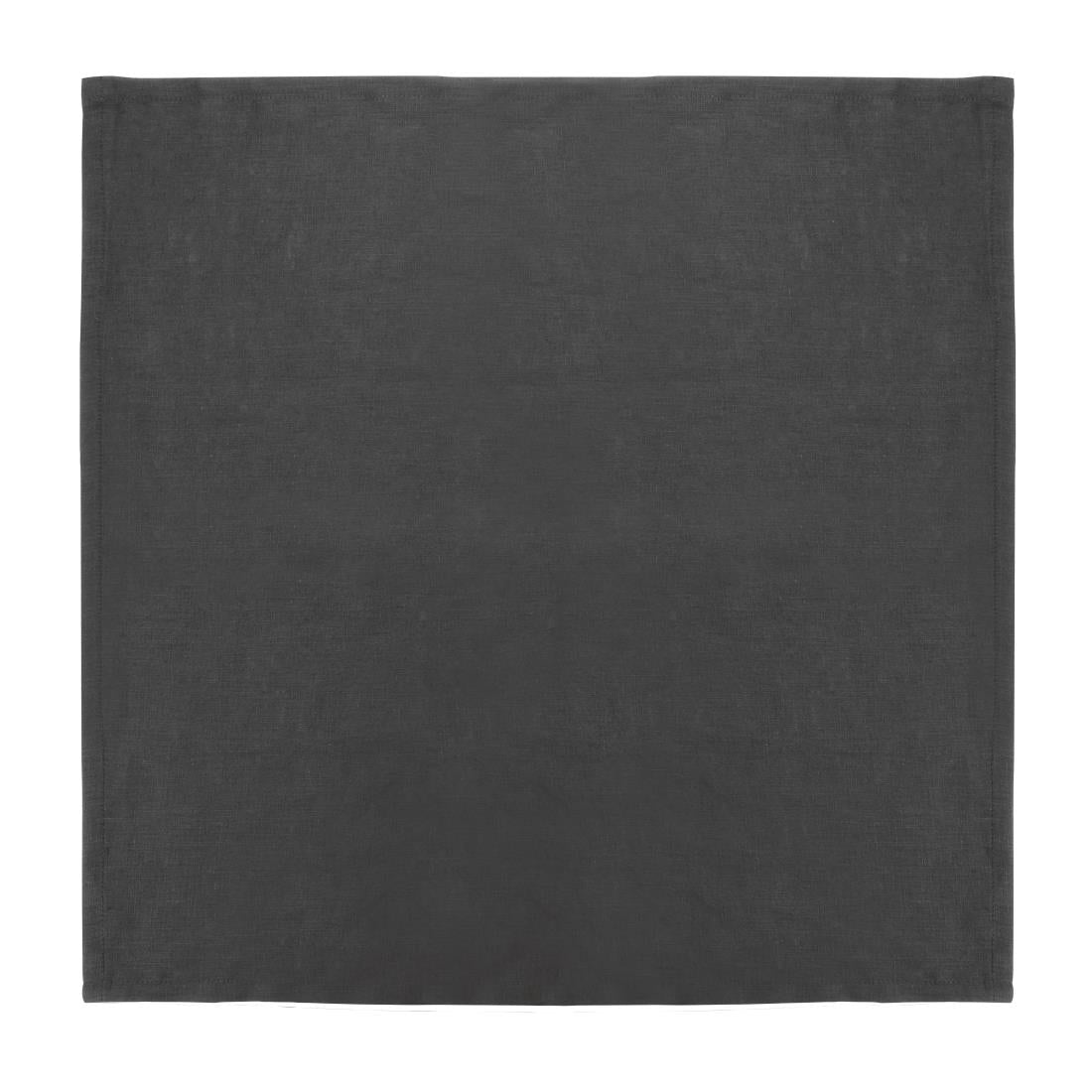 Olympia Linen Table Napkin Black 400x400mm (Pack of 12) - FW697  Olympia