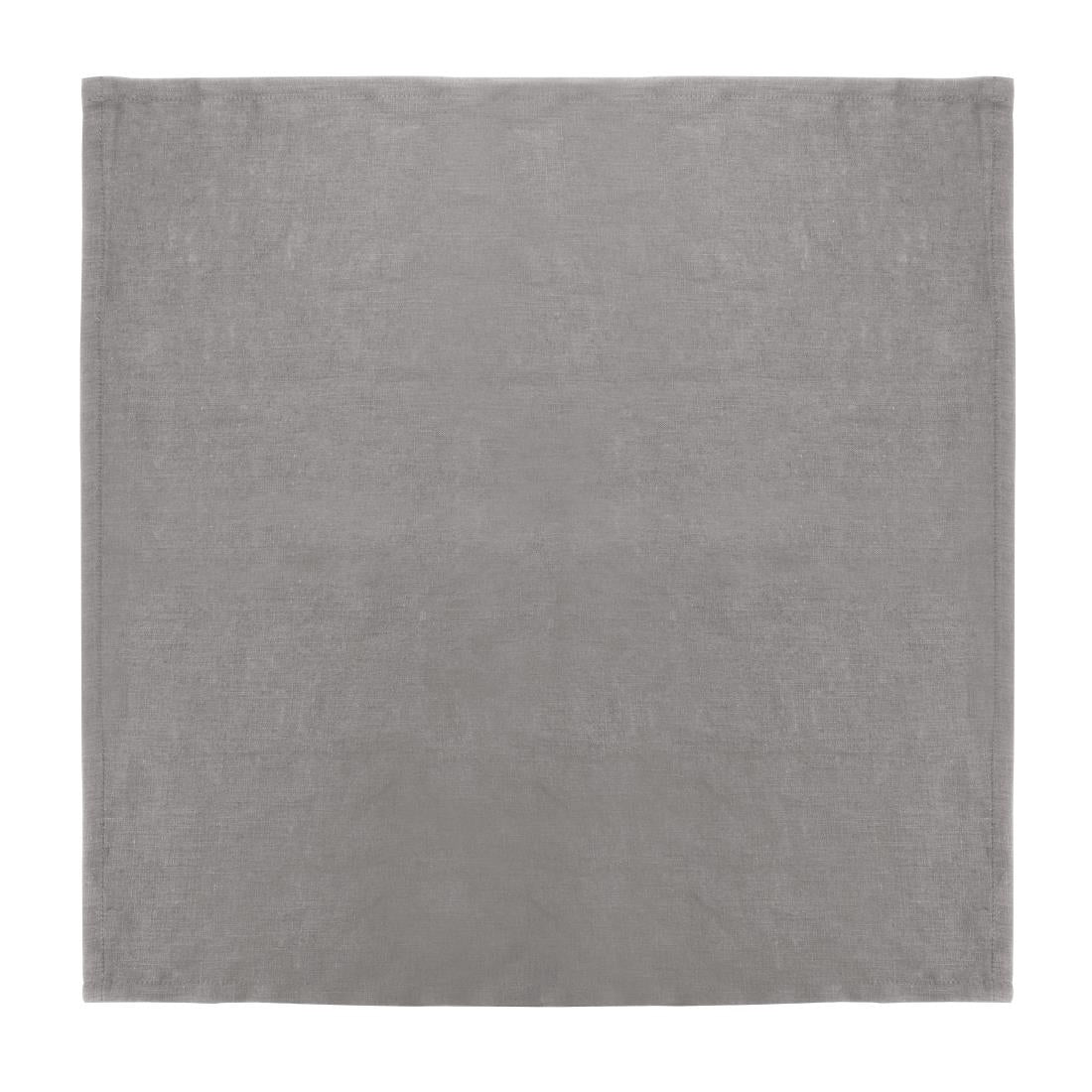 Olympia Linen Table Napkin Grey 400x400mm (Pack of 12) - FW698  Olympia