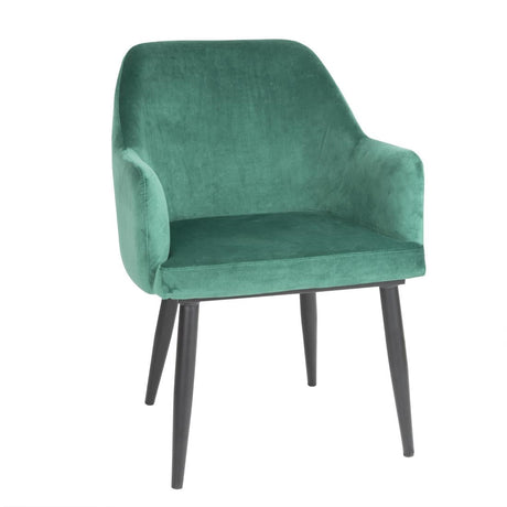 Bolero Lia Velvet Effect Chairs Dark Green (Set of 2) - FX070  Bolero