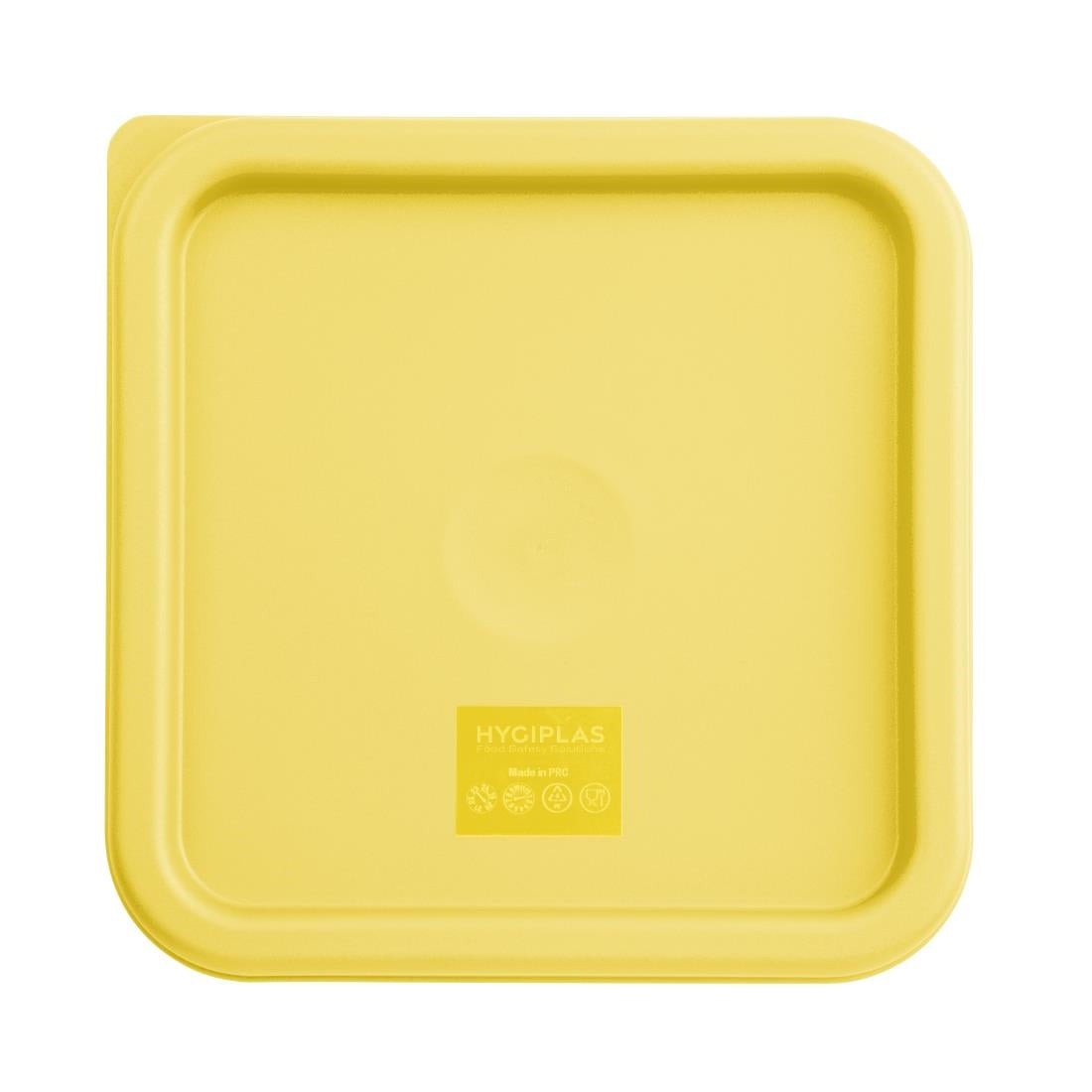 Hygiplas Square Food Storage Container Lid Yellow Medium - FX138  Hygiplas